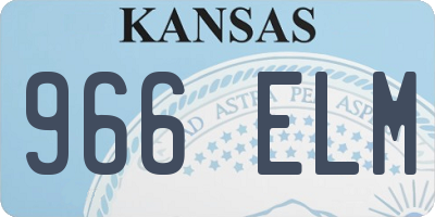 KS license plate 966ELM