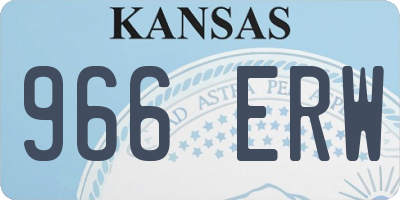 KS license plate 966ERW