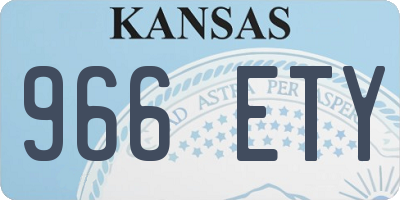 KS license plate 966ETY