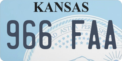 KS license plate 966FAA