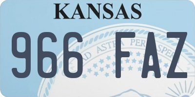 KS license plate 966FAZ