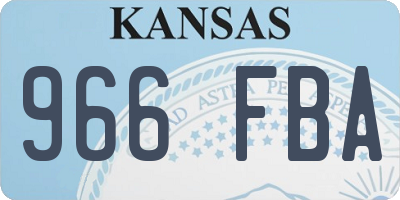 KS license plate 966FBA
