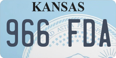 KS license plate 966FDA