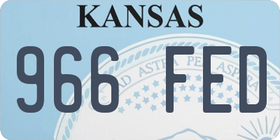 KS license plate 966FED