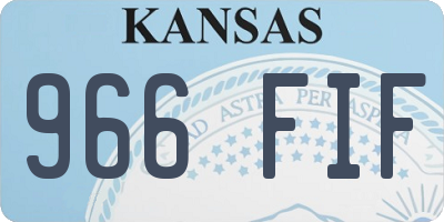 KS license plate 966FIF
