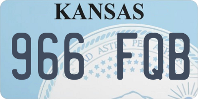KS license plate 966FQB