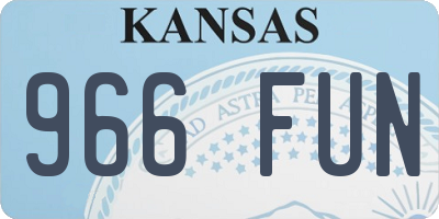 KS license plate 966FUN