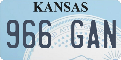 KS license plate 966GAN