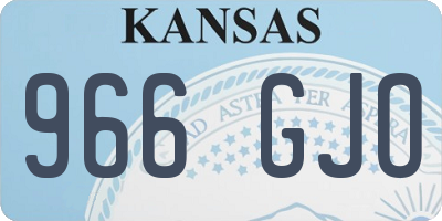 KS license plate 966GJO