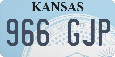 KS license plate 966GJP