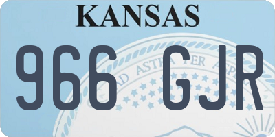 KS license plate 966GJR