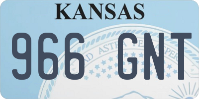 KS license plate 966GNT