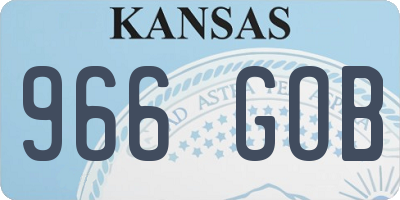 KS license plate 966GOB