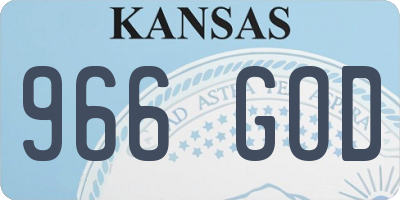 KS license plate 966GOD