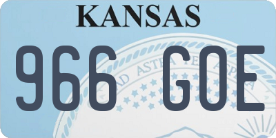 KS license plate 966GOE