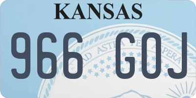 KS license plate 966GOJ