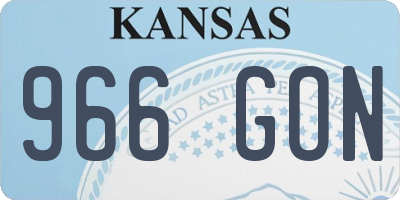 KS license plate 966GON