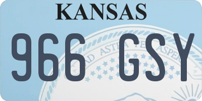 KS license plate 966GSY