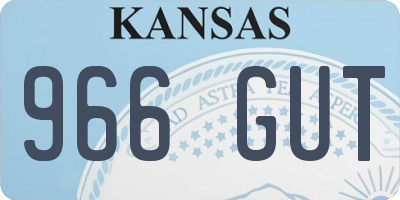 KS license plate 966GUT