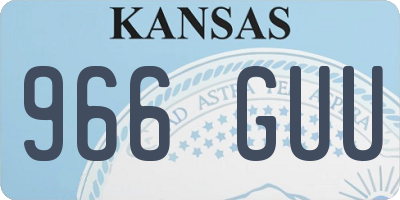 KS license plate 966GUU