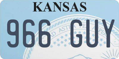 KS license plate 966GUY