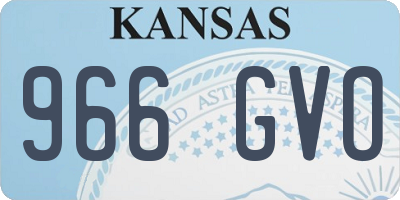 KS license plate 966GVO