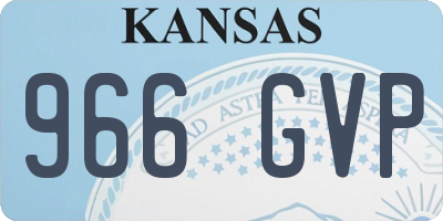 KS license plate 966GVP