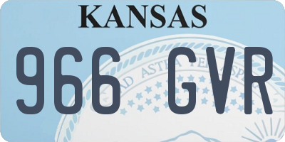 KS license plate 966GVR