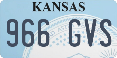 KS license plate 966GVS