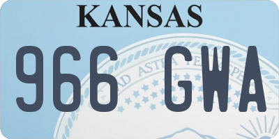 KS license plate 966GWA