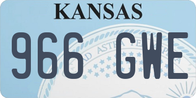 KS license plate 966GWE