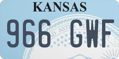 KS license plate 966GWF