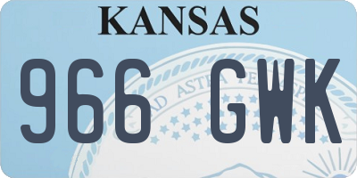 KS license plate 966GWK