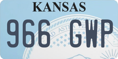 KS license plate 966GWP