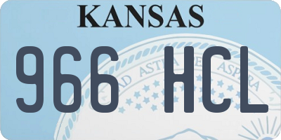 KS license plate 966HCL