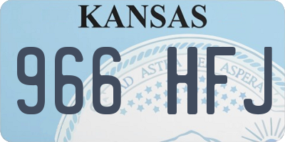KS license plate 966HFJ