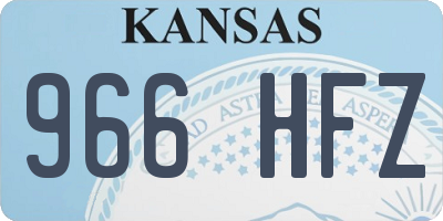 KS license plate 966HFZ