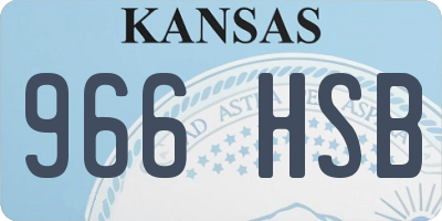 KS license plate 966HSB