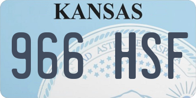 KS license plate 966HSF