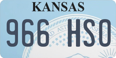 KS license plate 966HSO