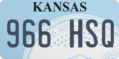 KS license plate 966HSQ