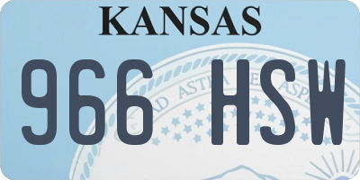 KS license plate 966HSW