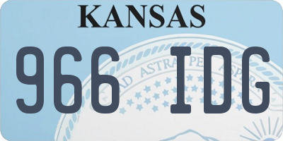 KS license plate 966IDG