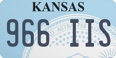 KS license plate 966IIS