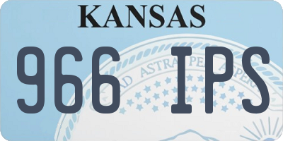 KS license plate 966IPS