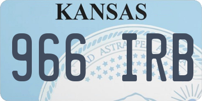 KS license plate 966IRB