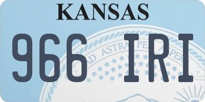 KS license plate 966IRI
