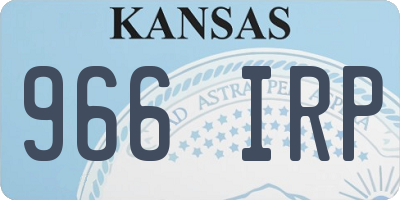 KS license plate 966IRP