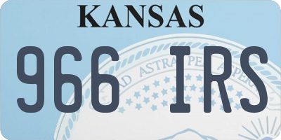 KS license plate 966IRS
