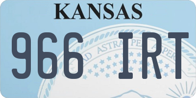 KS license plate 966IRT